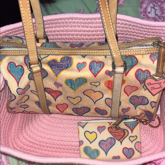 Dooney & Bourke Handbags - Dooney & Bourke Heart Pattern Purse and Wallet